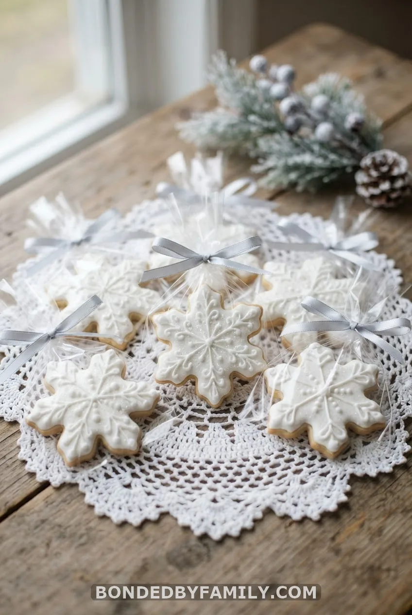 Snowflake Sugar Cookies in Favor Bags