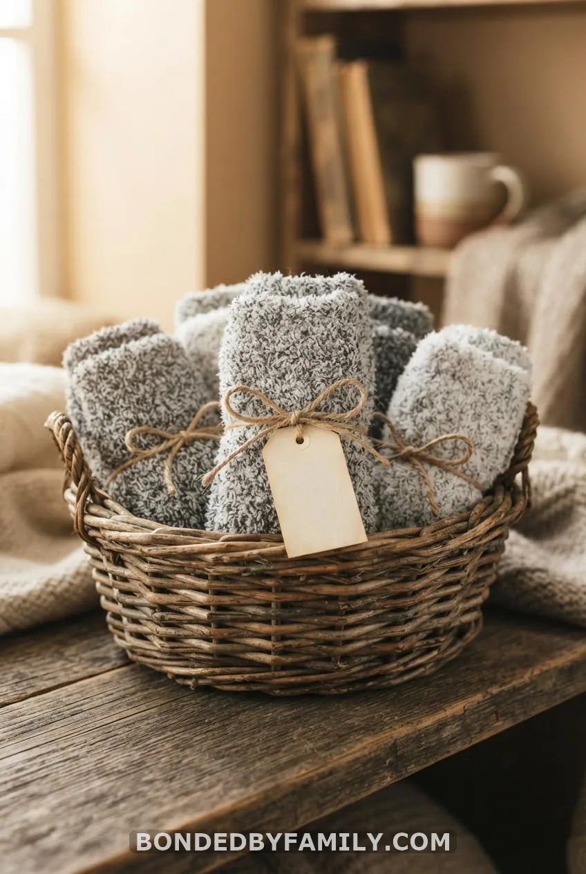 Cozy Socks, Rolled and Tagged