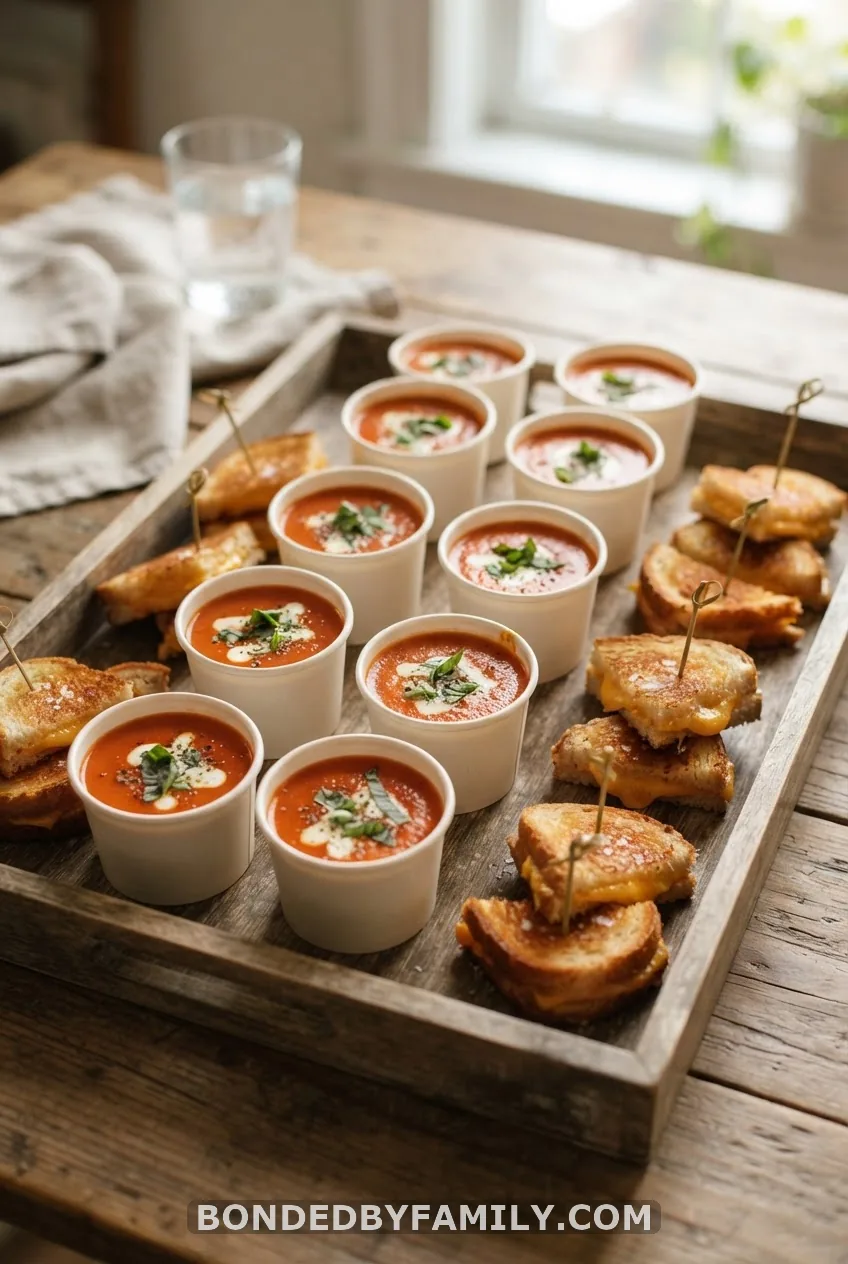 Soup Shooters With Mini Grilled Cheese Dippers
