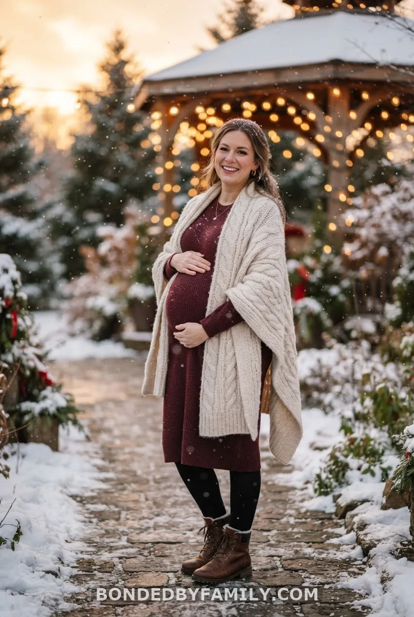Fleece-Lined Tights + Wrap for the Outdoor Shot