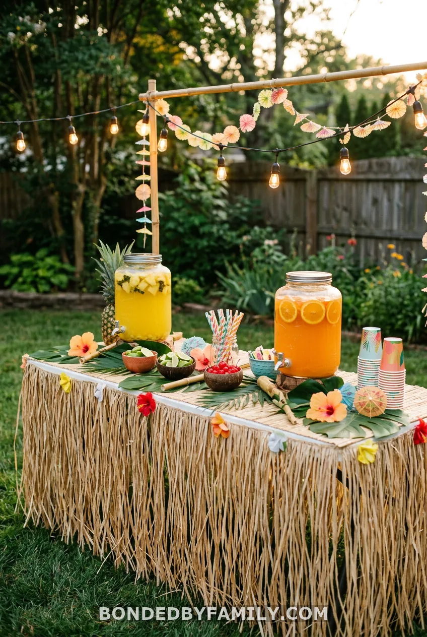 A Mocktail Tiki Bar with Parents as Bartenders
