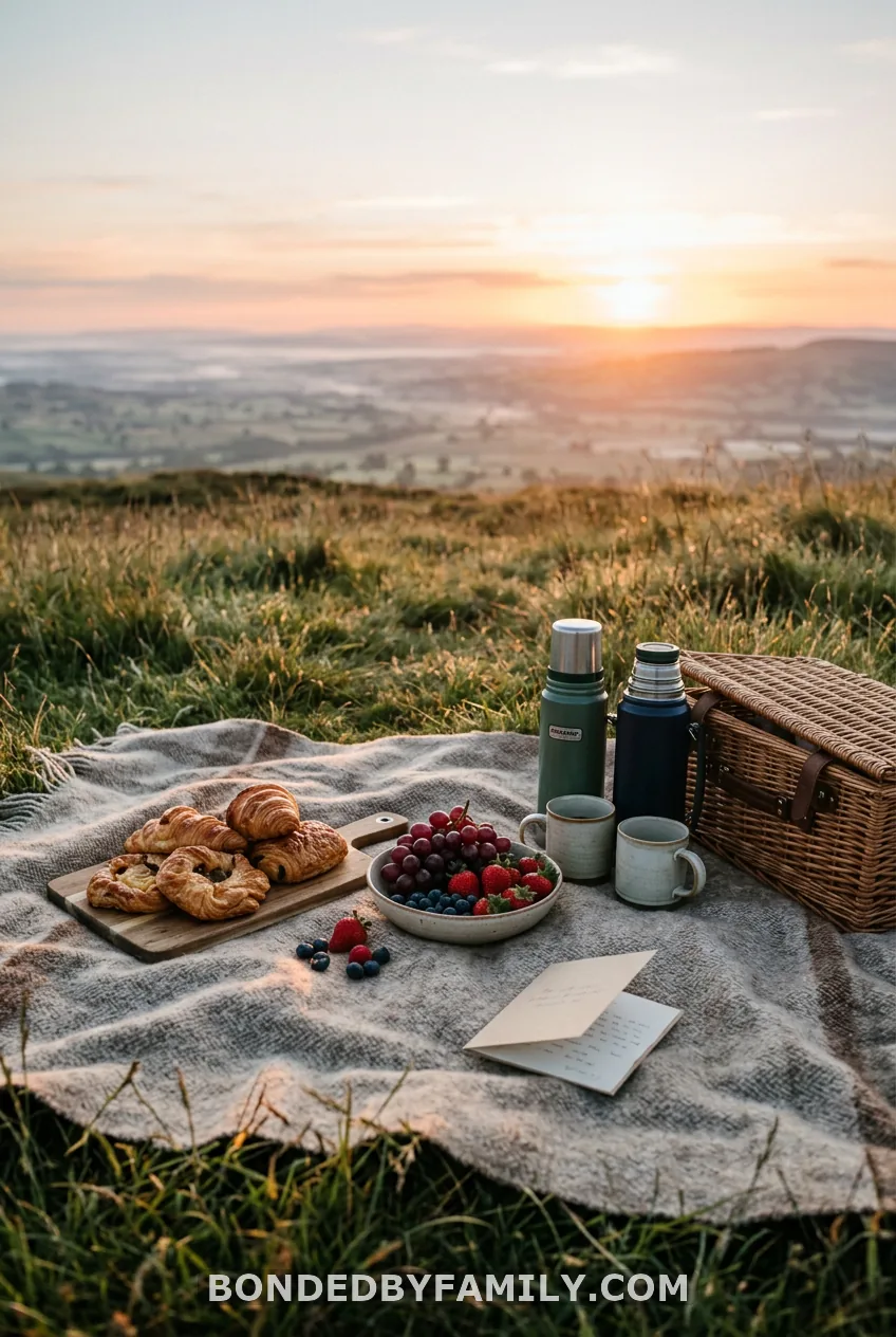 Sunrise Picnic With an Itinerary Card