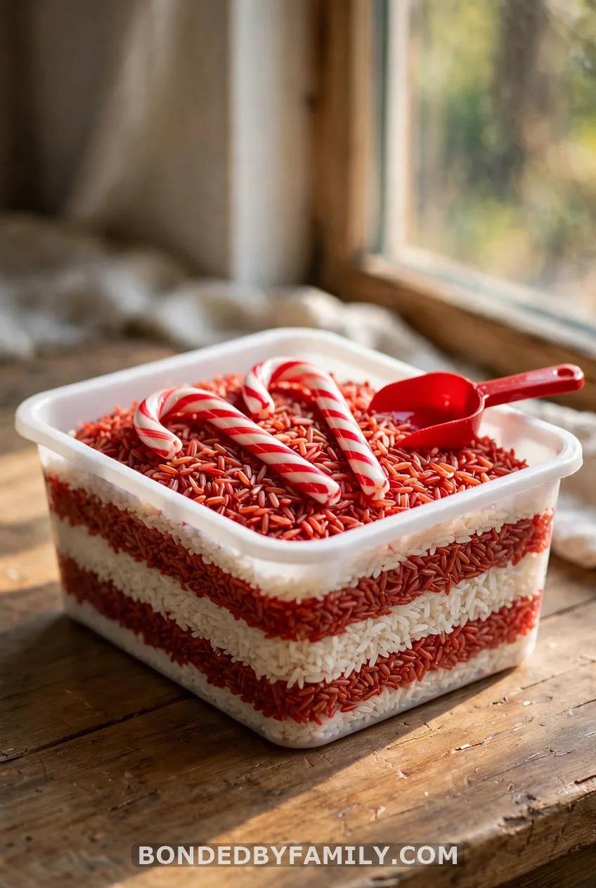 Peppermint Candy Cane Rice Bin
