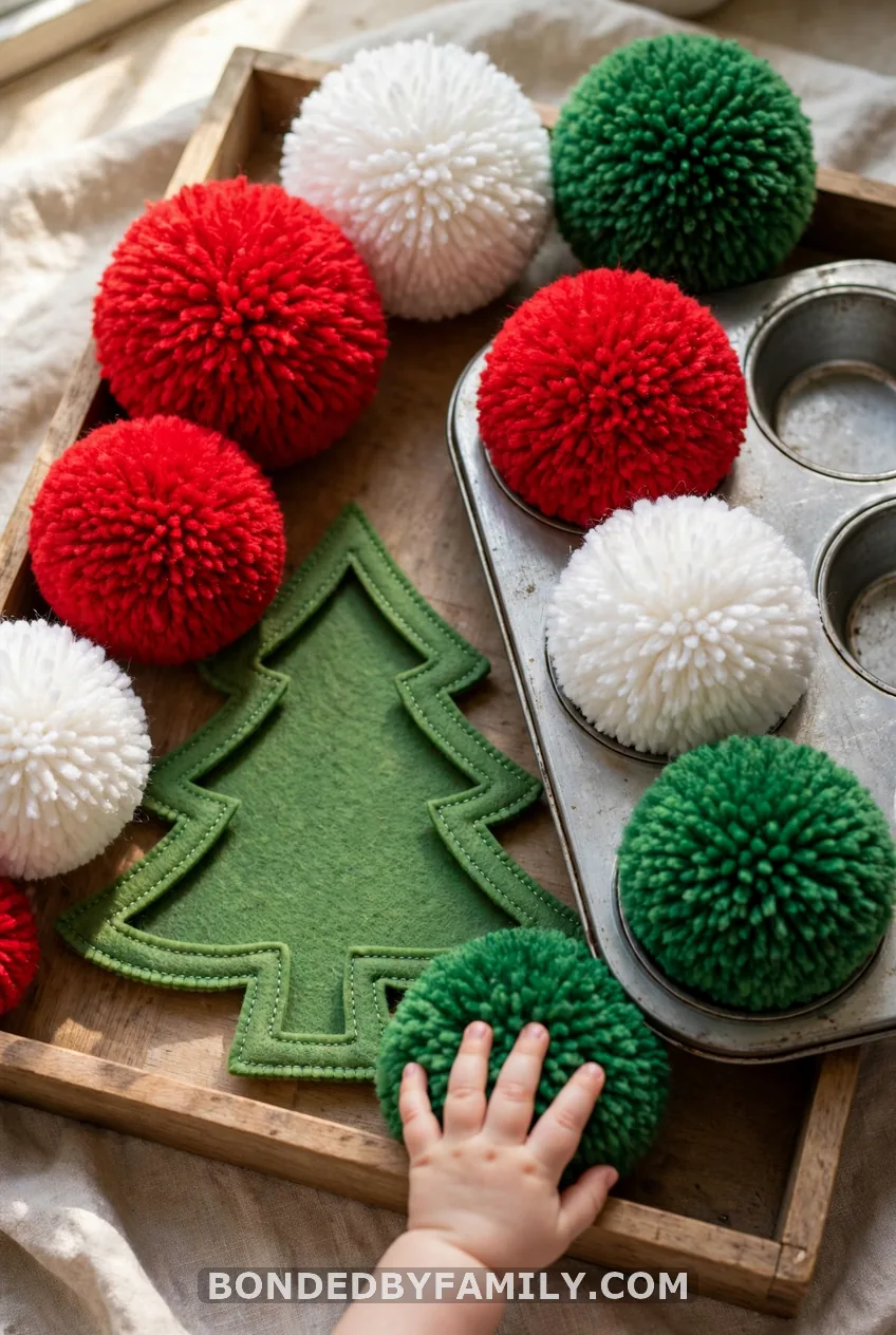 Large Pom-Pom Christmas Tree Tray