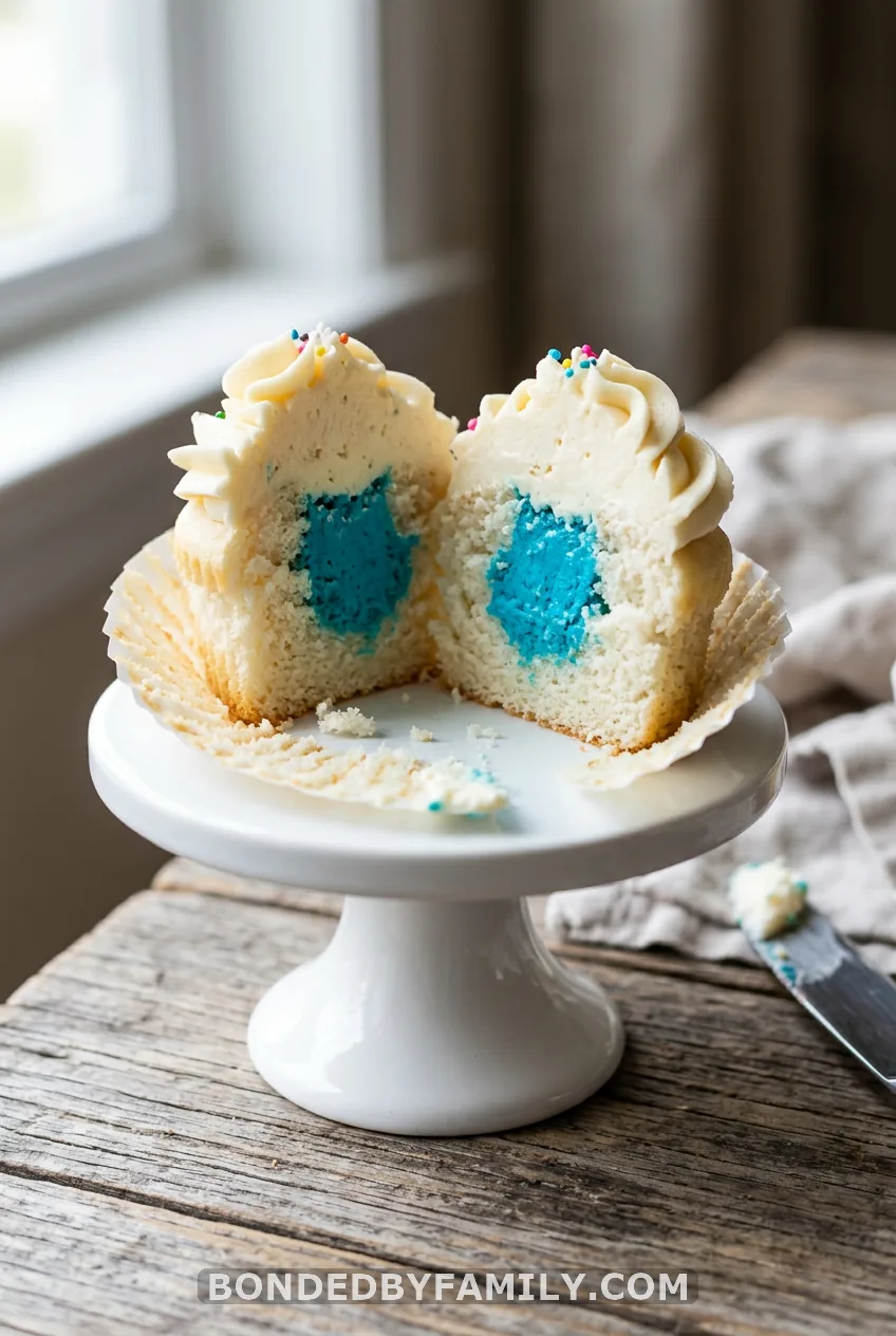 Colored Buttercream Center Cupcakes