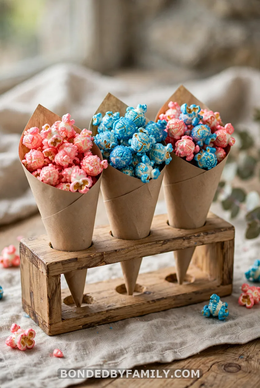 Pink and Blue Kettle Corn Cones