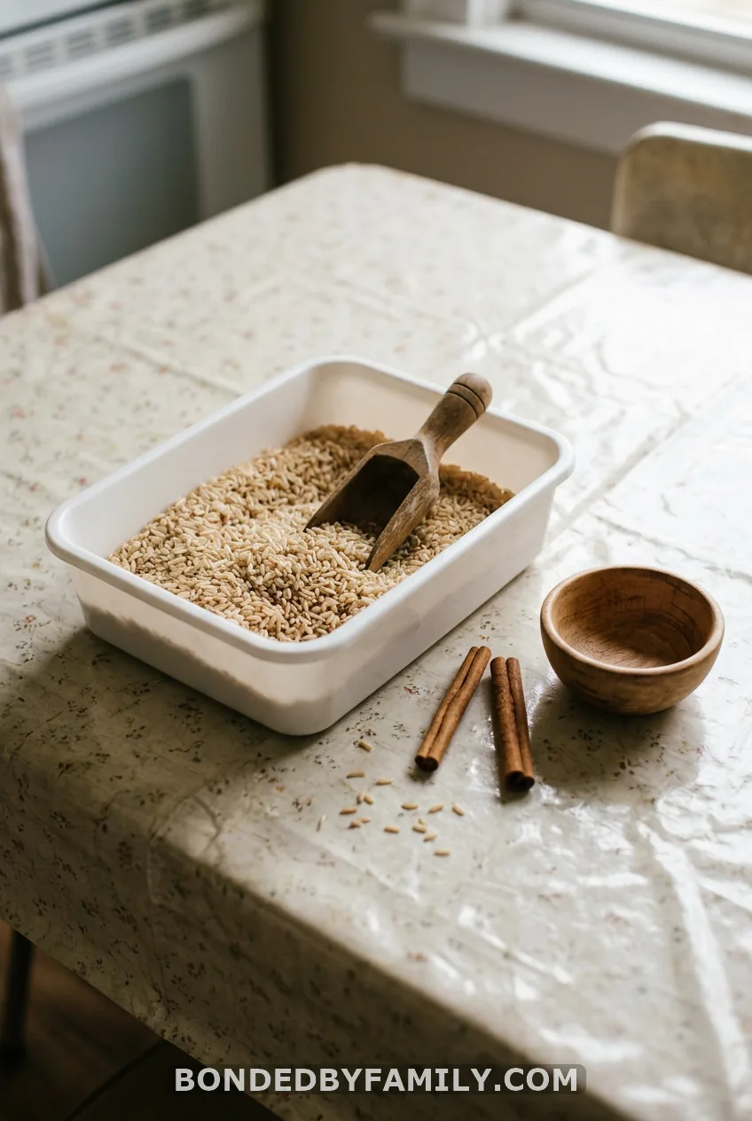 Classic Gingerbread Rice Sensory Bin