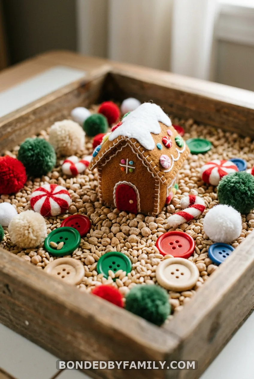 Gingerbread House Sensory Bin