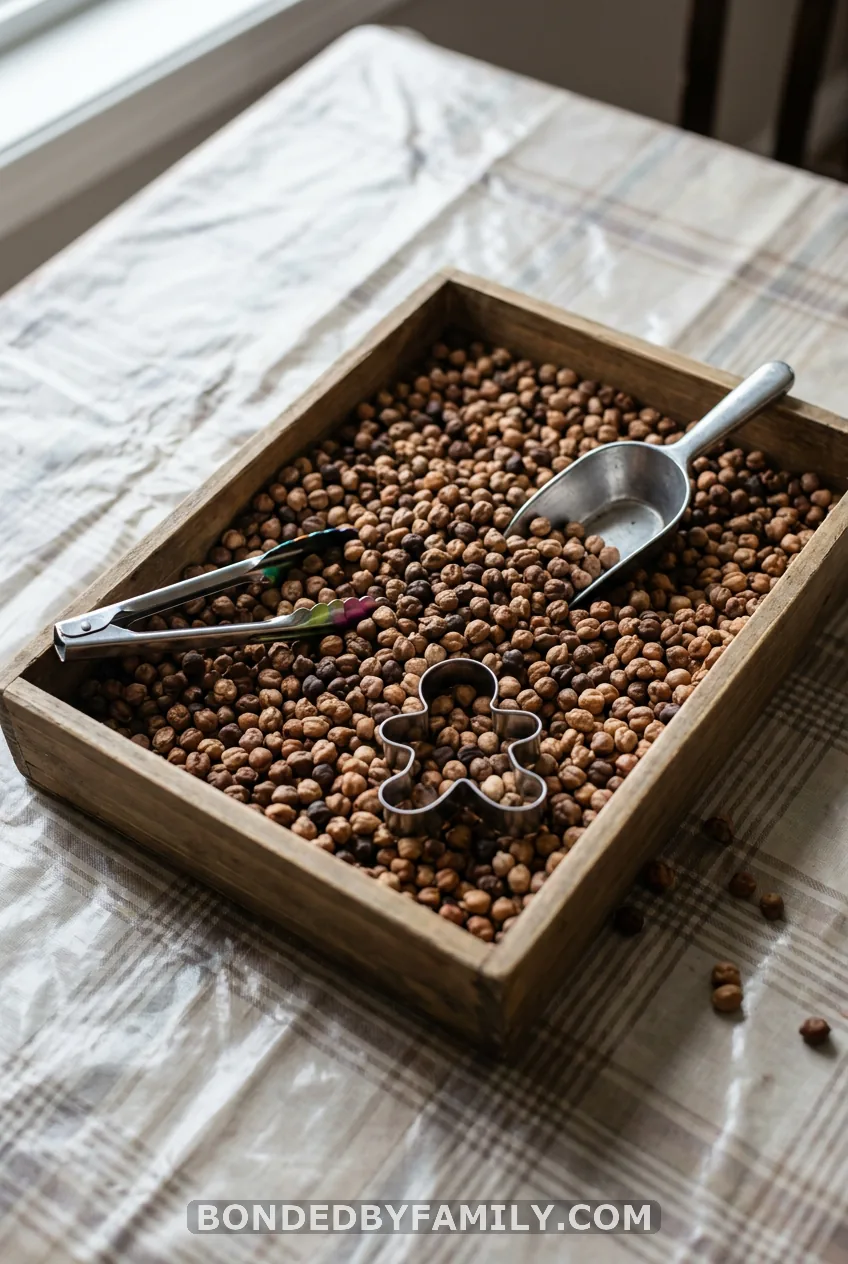 Gingerbread Chickpea Sensory Bin
