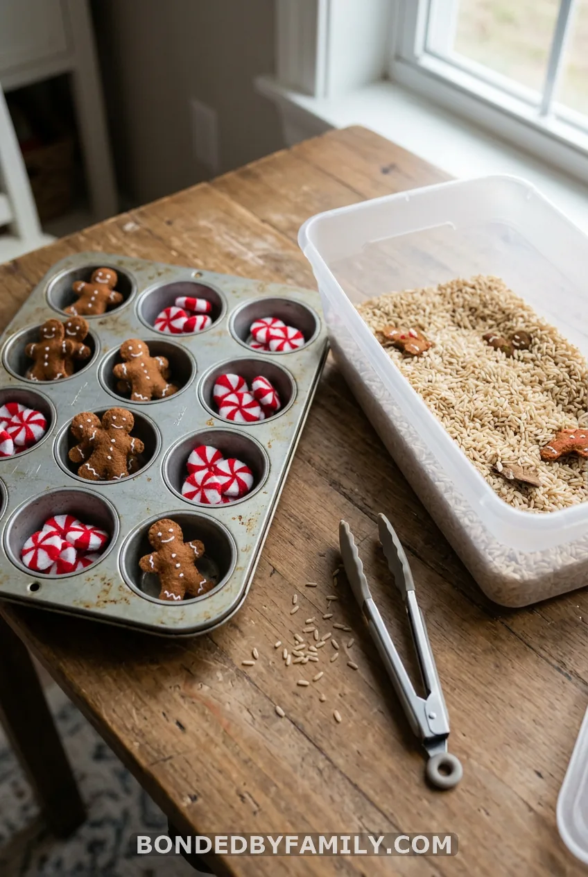 Gingerbread Scoop & Sort Sensory Bin
