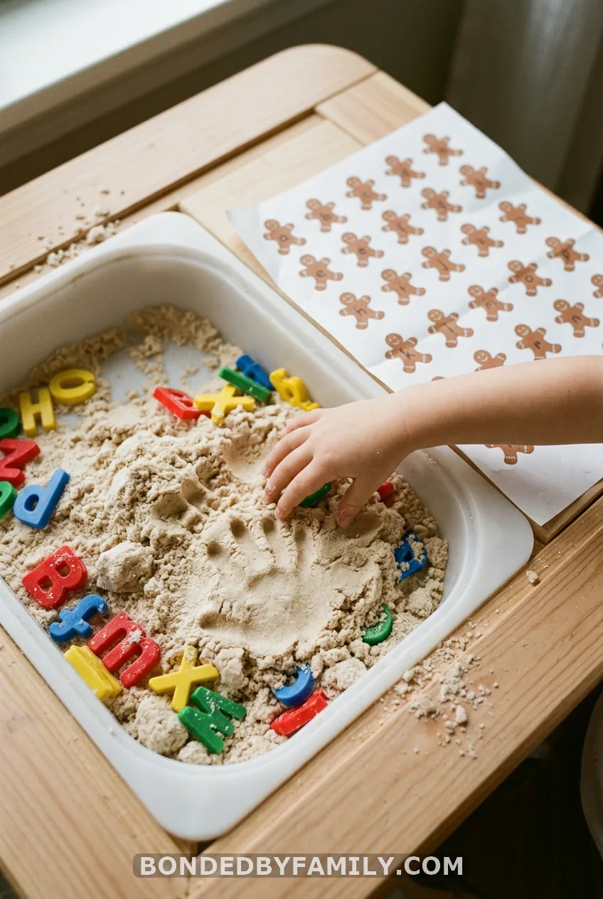 Gingerbread Letter Recognition Sensory Bin