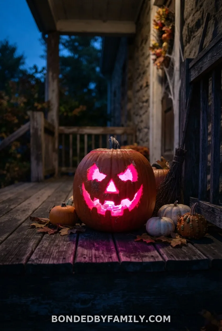 Carve-and-Reveal Pumpkin (Pink or Blue Glow)