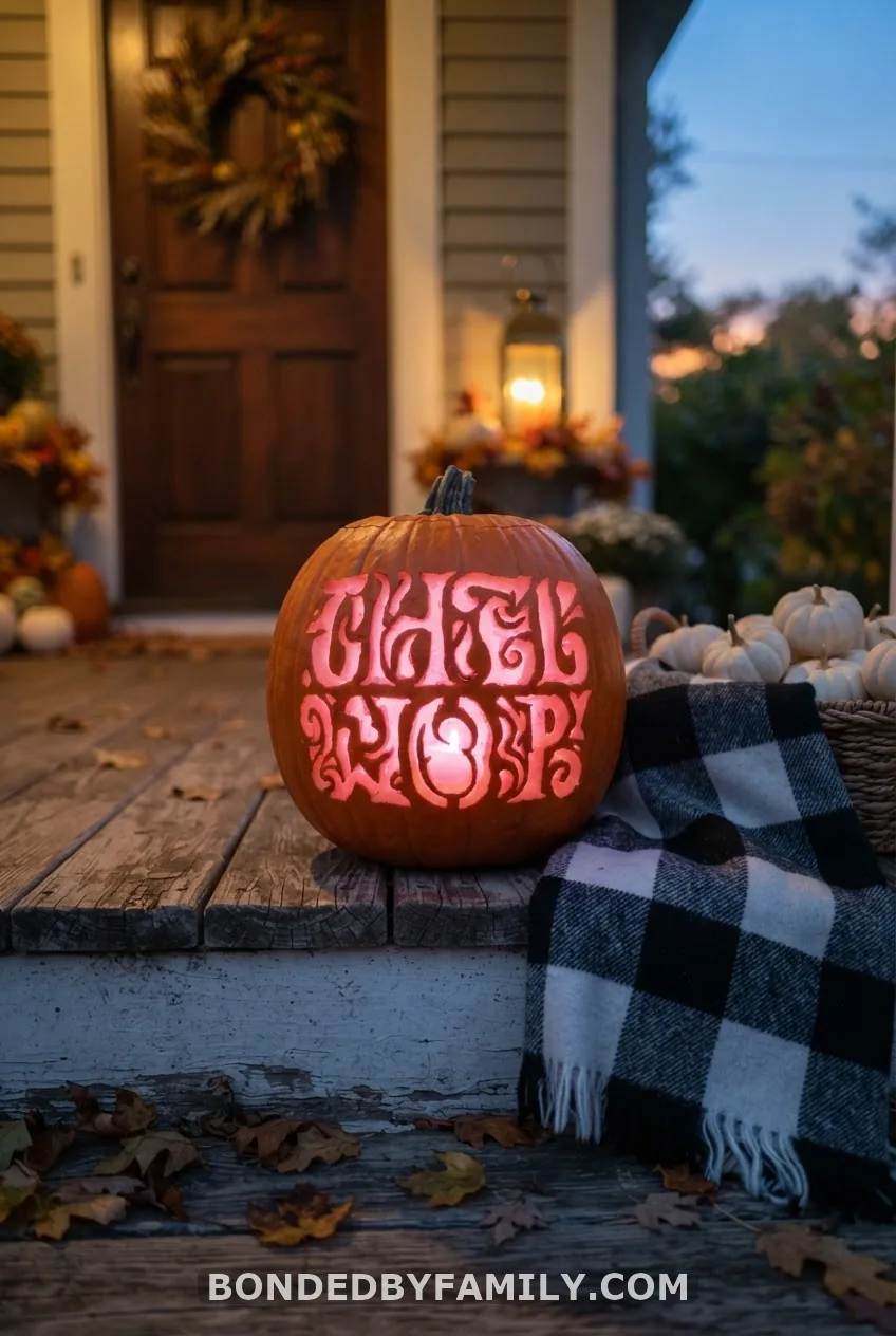 Carved Pumpkin Glow at Dusk