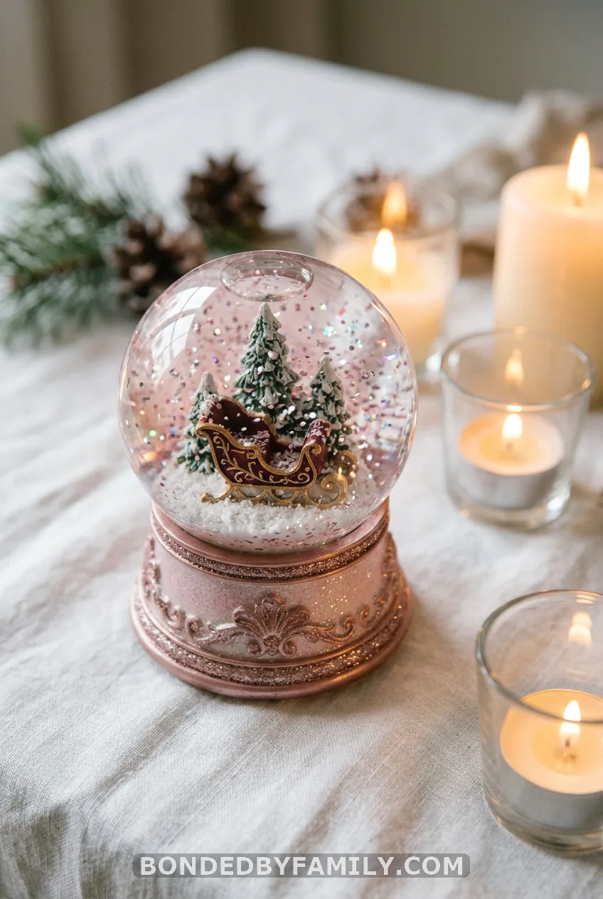 Pink Snow Globe Centerpieces