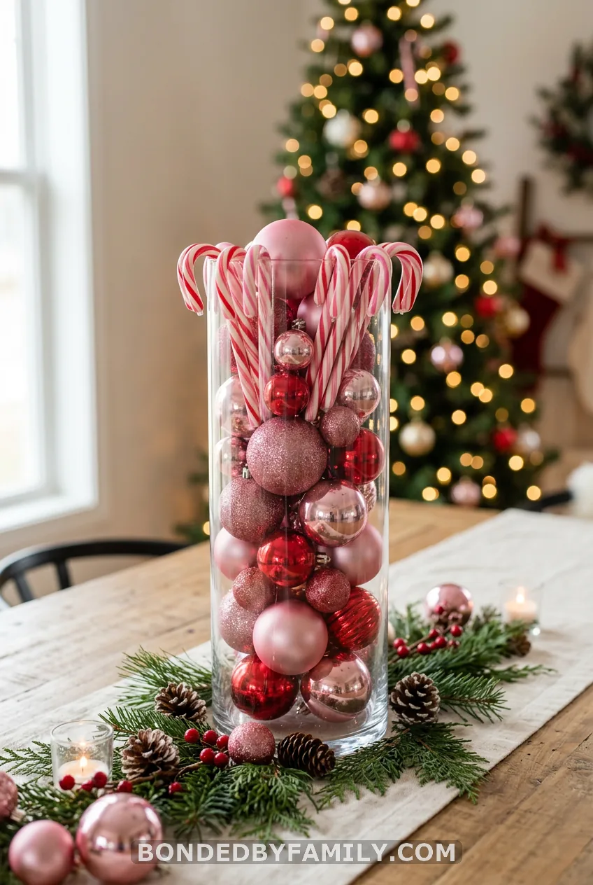 Candy Cane and Ornament Vases