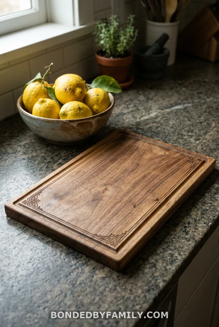 An Engraved Cutting Board or Recipe Box