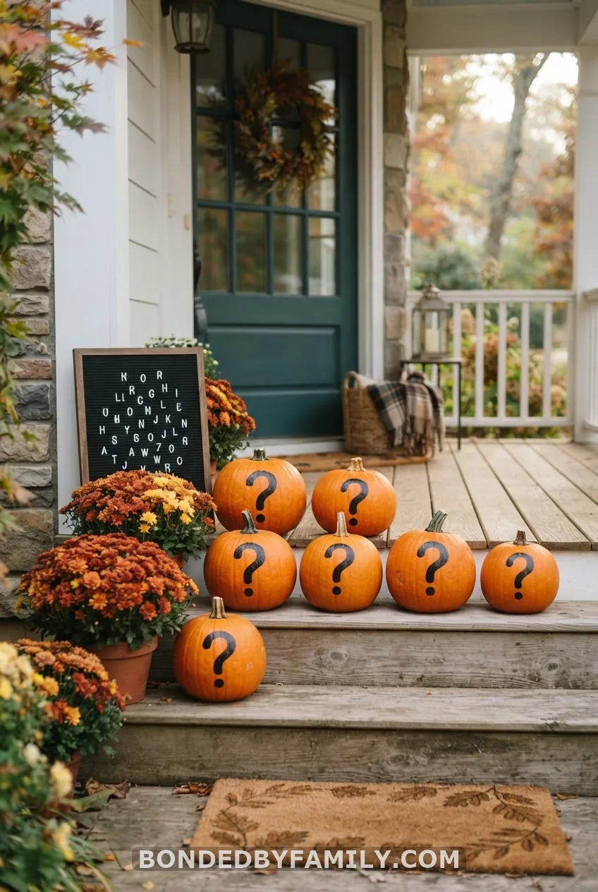 Question-Mark Pumpkin Row (Front Porch Reveal)