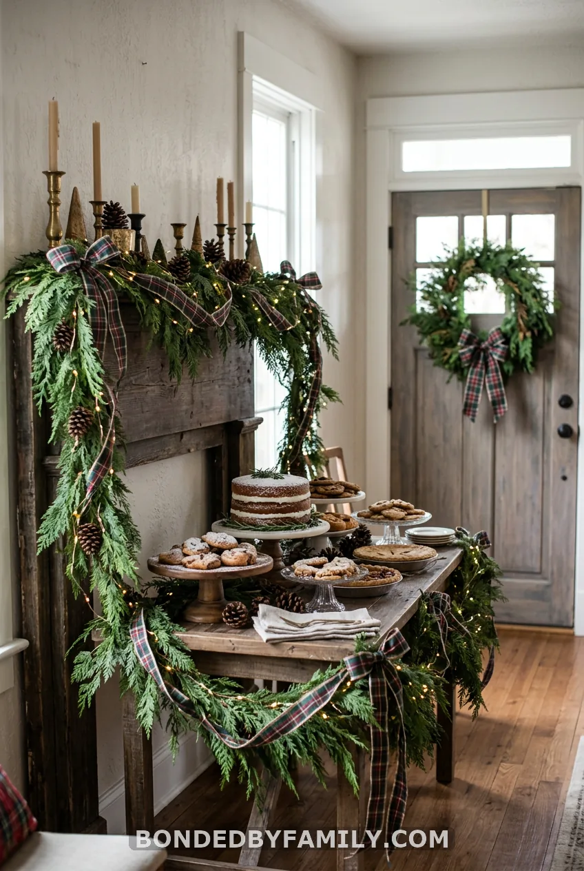 Hang Evergreen Garlands (Not Garland Everywhere)