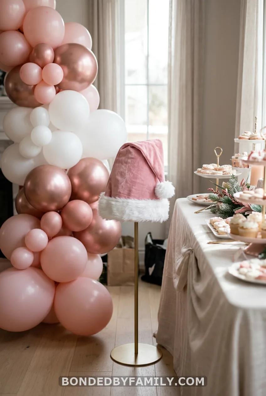 Pink-and-Blush Santa Baby Balloon Cluster
