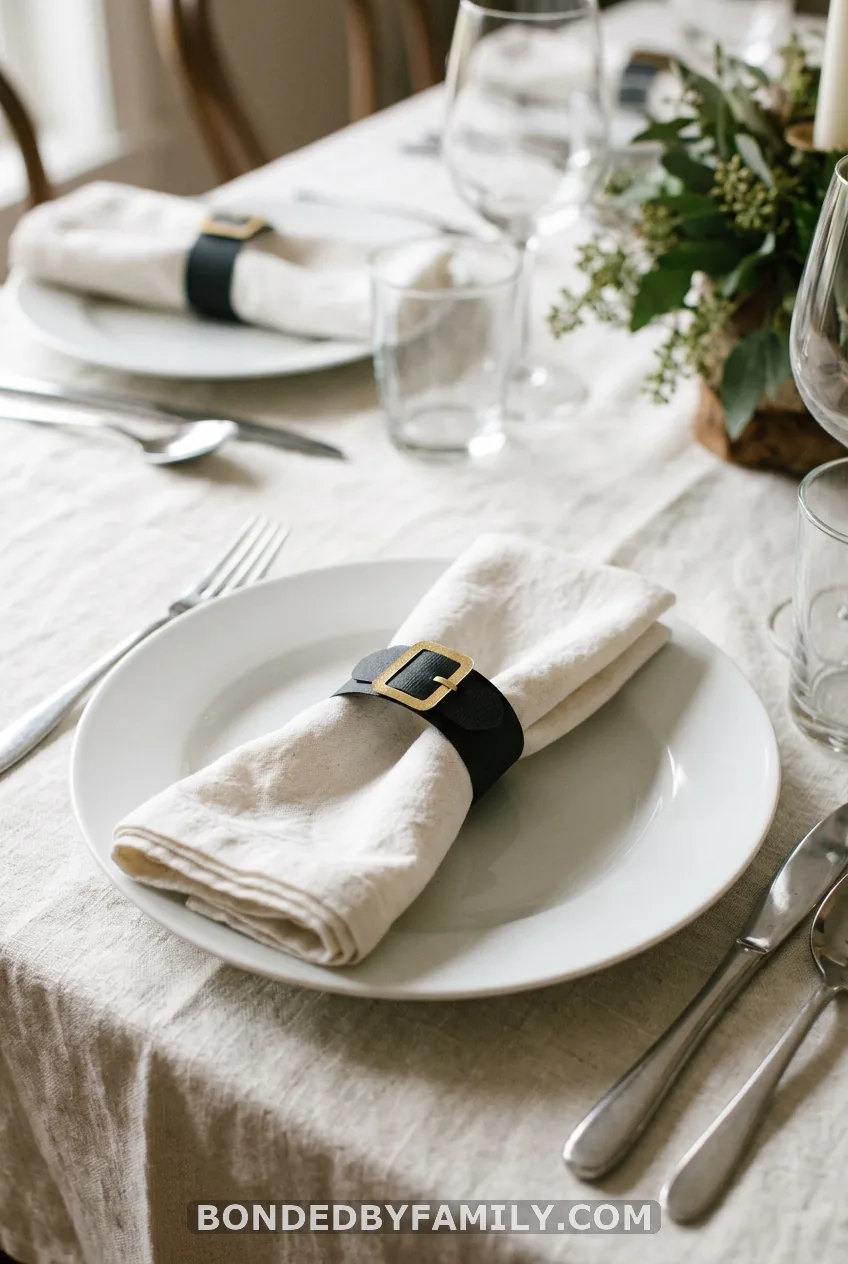 Belt-and-Buckle Napkin Rings
