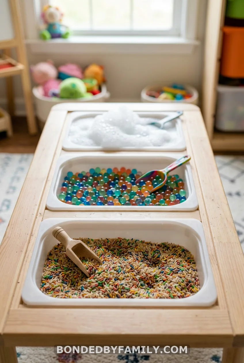 1 Sensory Bin Ideas, Sorted by Mess Level