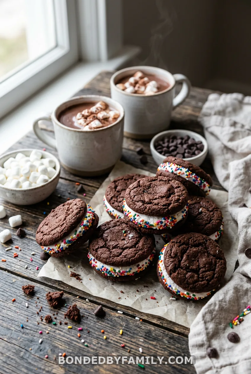 Hot Cocoa Cookie Sandwiches