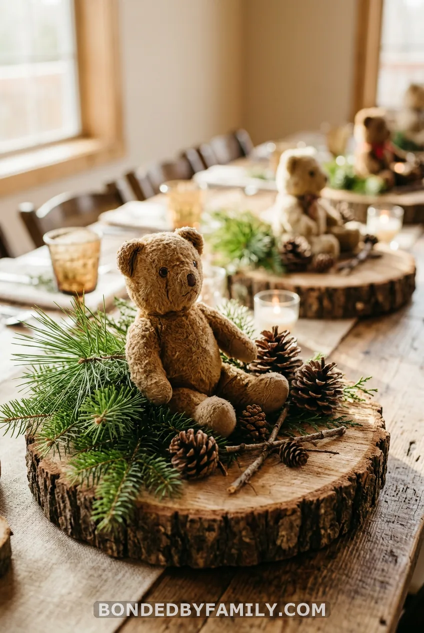 Thrifted Bears as Centerpieces