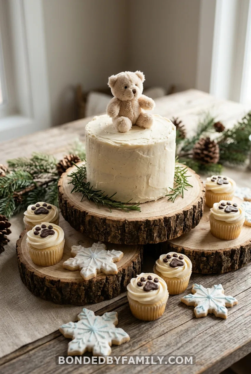 Bear Cake and Dessert Table