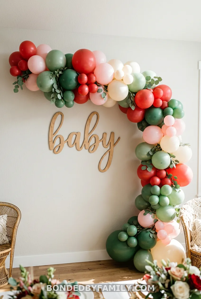 Balloon Garland, Plus Baby Signs